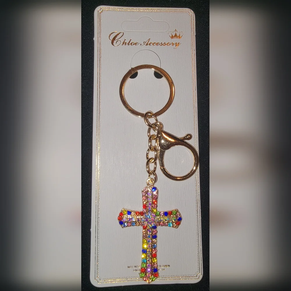 Multi-Color Cross Keychain - Picture 2 of 2